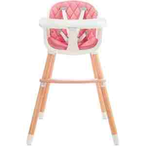 kinderkraft stolica za hranjenje 2u1 sienna pink