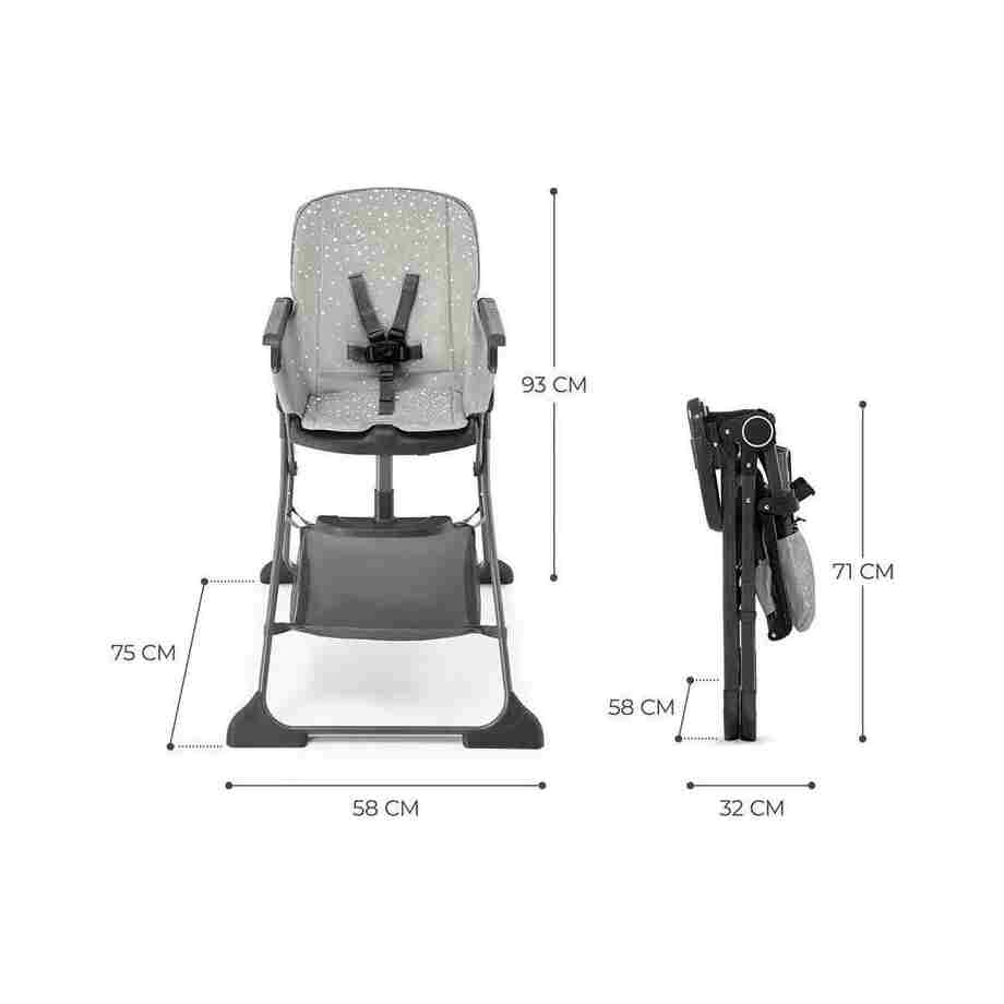 stolica za hranjenje foldee grey sklopiva stolica za hranjenje kinderkraft foldee grey sa podešavanjem