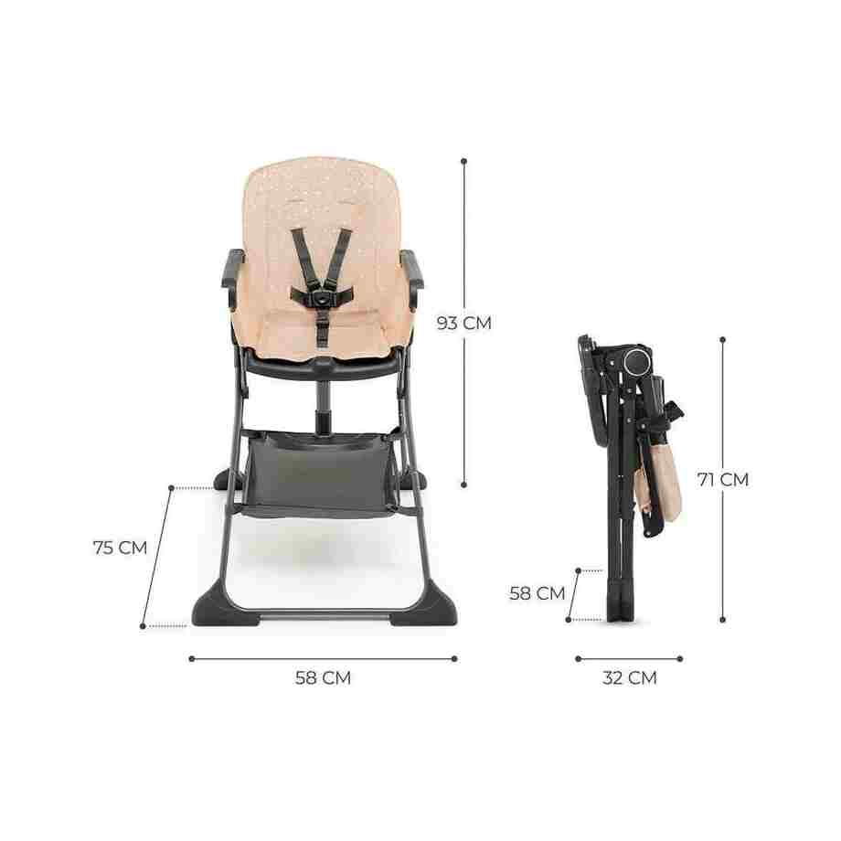 kinderkraft stolica za hranjenje foldee pink za bebe detalj