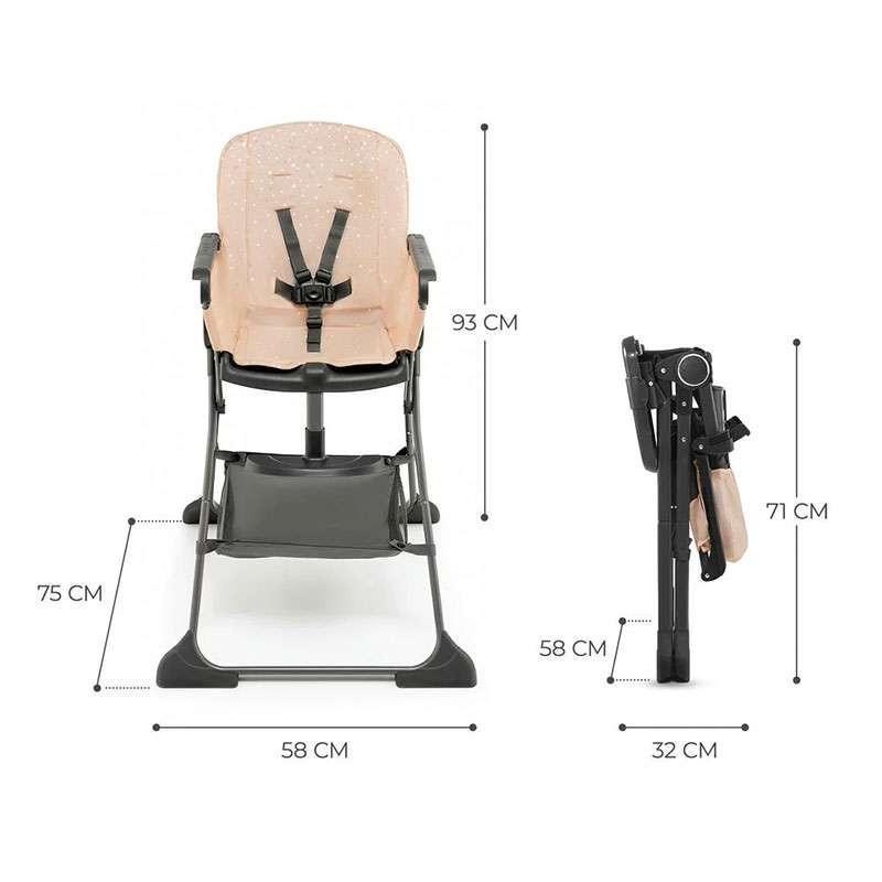kinderkraft stolica za hranjenje foldee pink za bebe detalj