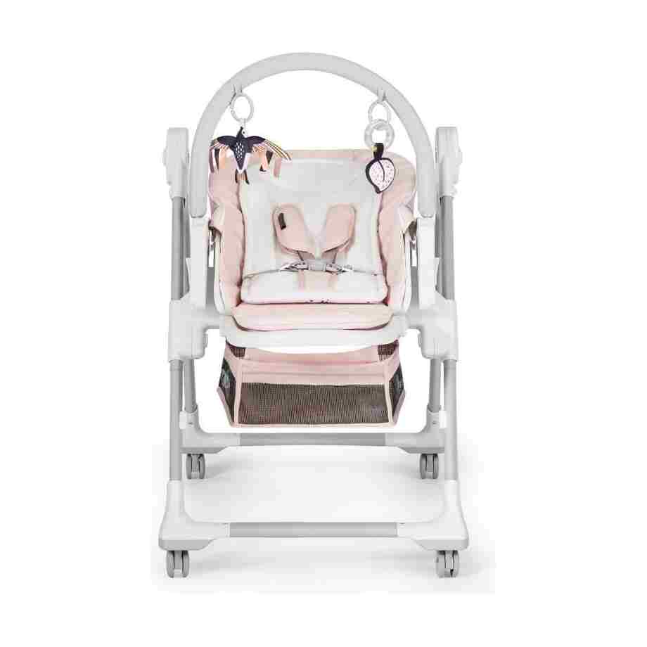 KINDERKRAFT STOLICA ZA HRANJENJE LASTREE PINK stolica za hranjenje Lastree Pink moderna boja pogled sa strane