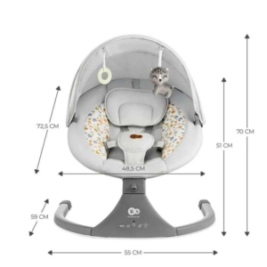 KINDERKRAFT STOLICA ZA LJULJANJE LUMI 2 LIGHT GRAY stolica za ljuljanje Lumi 2 svetlo siva boja bliži prikaz