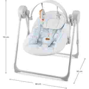 Kinderkraft stolica za ljuljanje SWINGEE grey kinderkraft stolica za ljuljanje swingee grey sklopiva električna ljuljaška za bebe