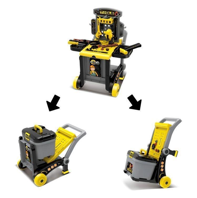 majstorska radionica za decu sa alatima 3u1 sklopiva ecotoys pogled sa strane