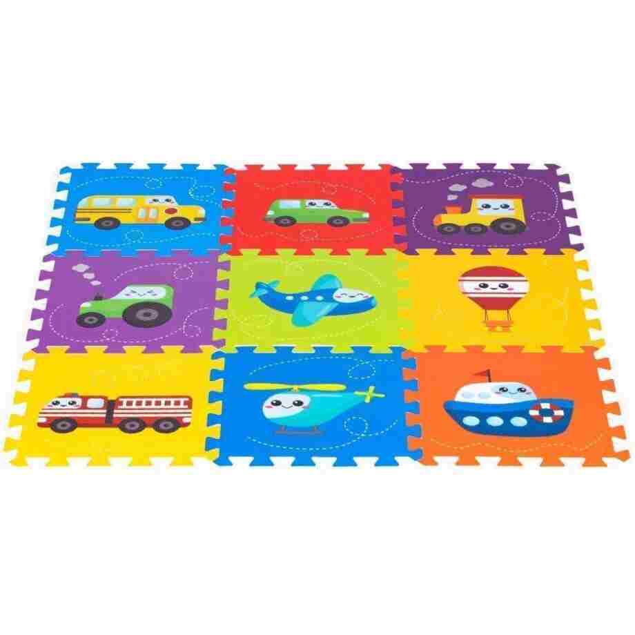 PODLOGA ZA IGRU PUZZLE VEHICLES 9 ELEMENATA 86x86CM IPLAY podloga za igru puzzle vehicles 9 elemenata meka pena detalj