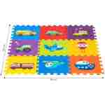 PODLOGA ZA IGRU PUZZLE VEHICLES 9 ELEMENATA 86x86CM IPLAY podloga za igru puzzle vehicles 9 elemenata meka pena tekstura materijala