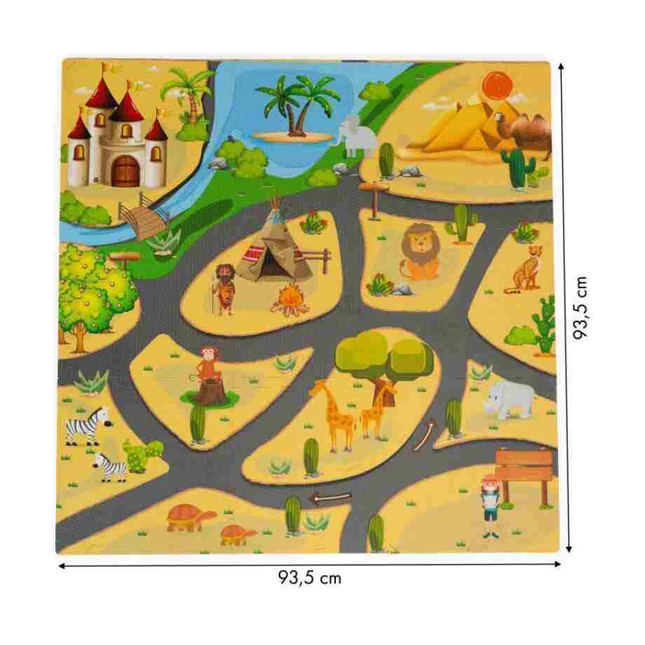 podloga za igru za decu safari puzzle 93x93cm pogled sa strane