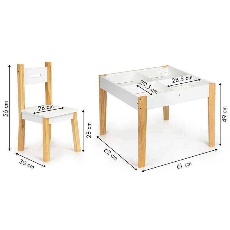 sto+2 dečije stolice od farbanog MDF-a pogled sa strane