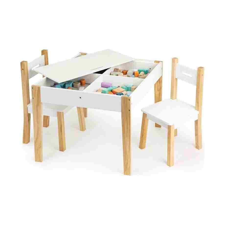 sto+2 dečije stolice od farbanog MDF-a tekstura materijala