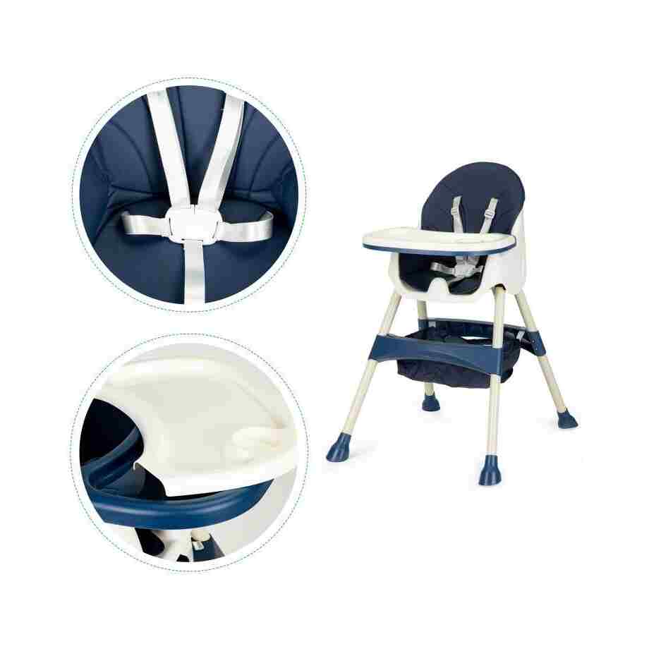 stolica za hranjenje 2u1 ecotoys blue plava pogled sa strane