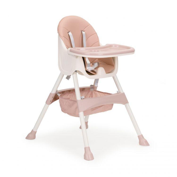 stolica za hranjenje 2u1 ecotoys roze bela detalj