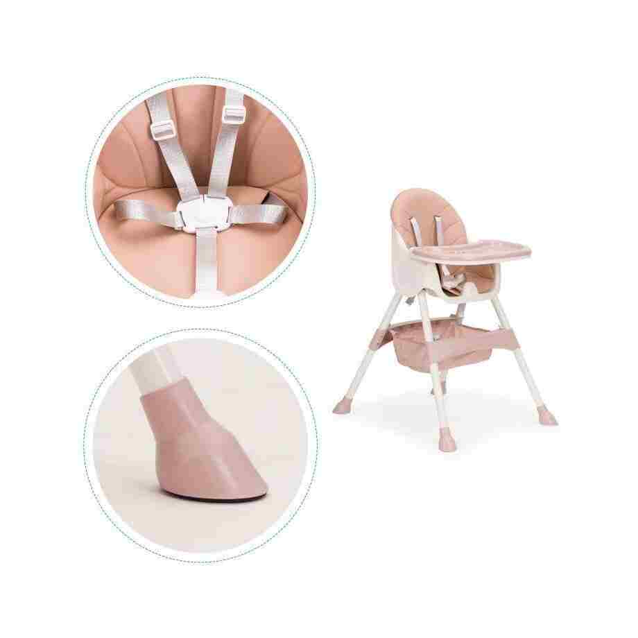 STOLICA ZA HRANJENJE 2U1 ECOTOYS PINK/WHITE stolica za hranjenje 2u1 ecotoys roze bela pogled sa strane