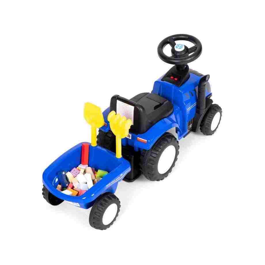 traktor sa prikolicom blue ecotoys za decu pogled sa strane