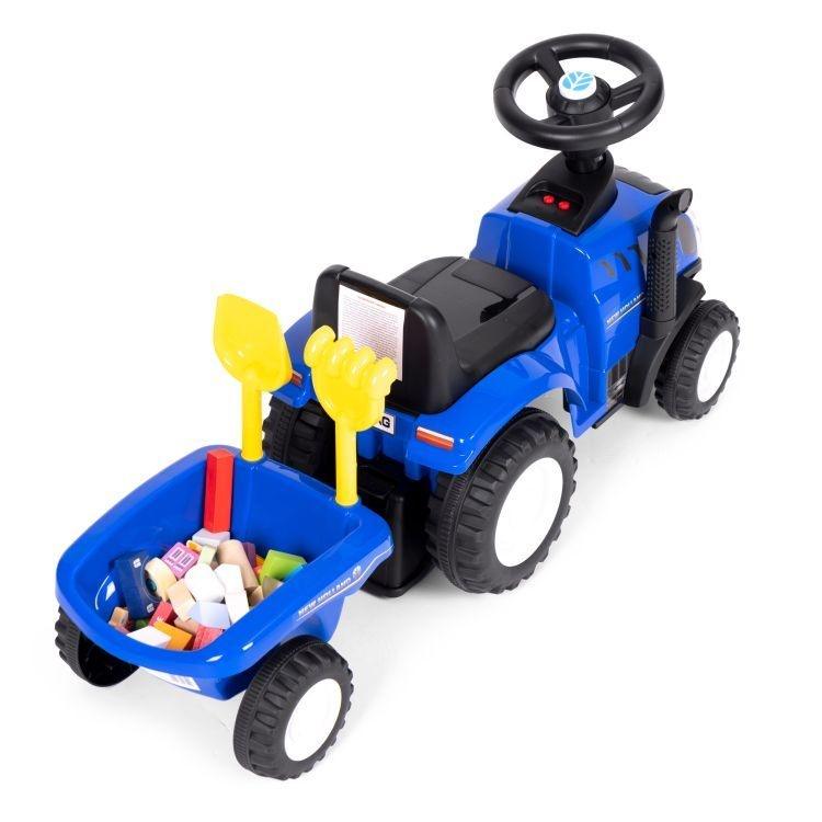traktor sa prikolicom blue ecotoys za decu pogled sa strane