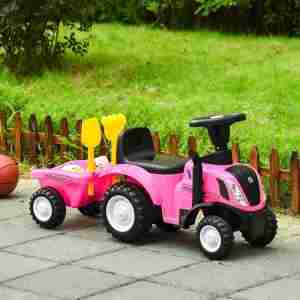 traktor sa prikolicom pink ecotoys za devojčice detalj