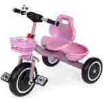 Tricikl sa neklizajućim rukohvatima, zvoncem i korpom, Pink, ECOTOYS tricikl sa neklizajućim rukohvatima pink brend ECOTOYS pogled sa strane