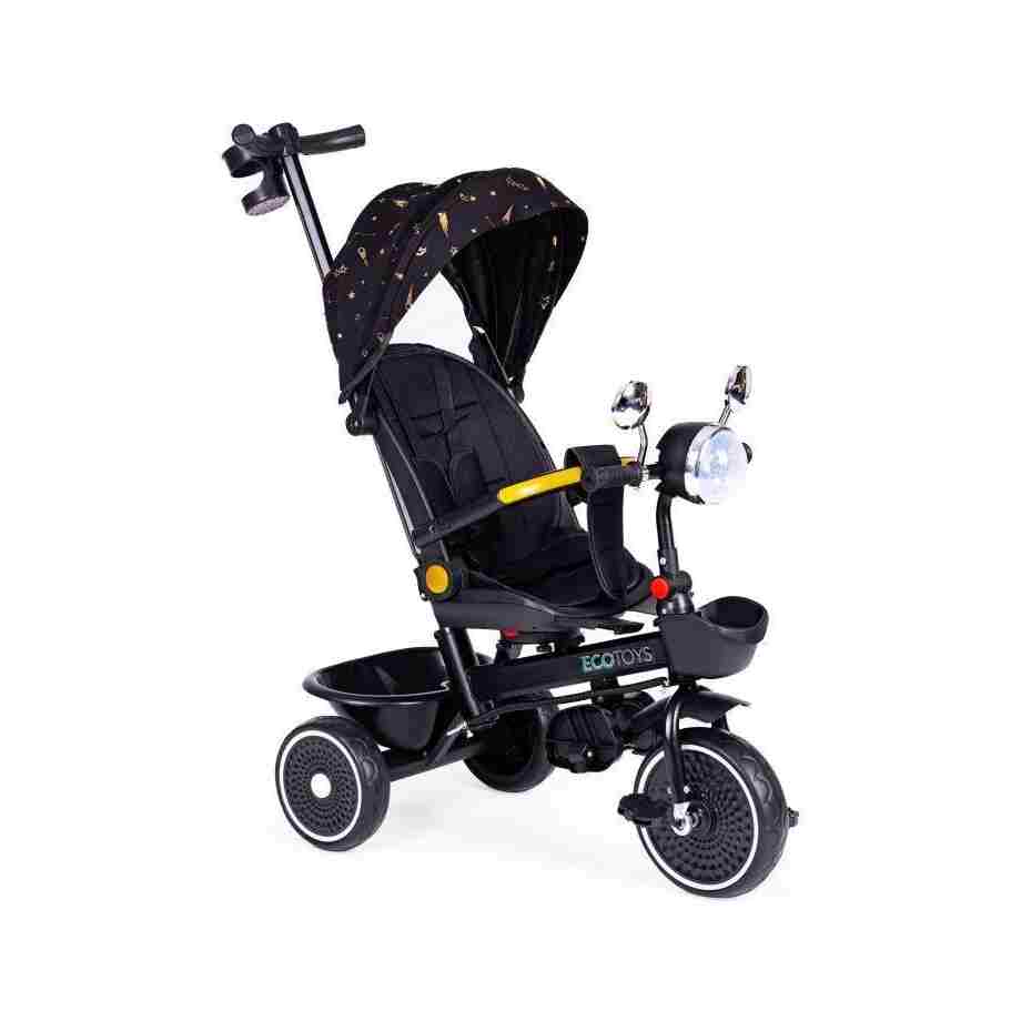 tricikl za decu sa rotirajućim sedištem black, ECOTOYS bliži prikaz
