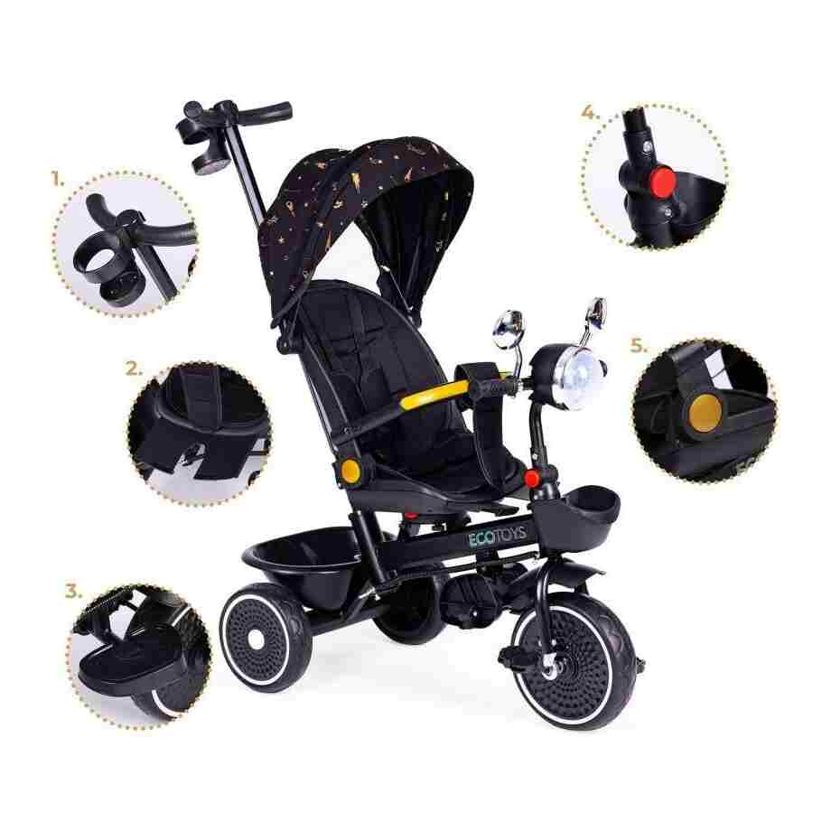 tricikl za decu sa rotirajucim sedistem gurajucim rukohvatom i tendom15301