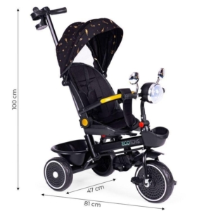 Tricikl sa rotirajućim sedištem ECOTOYS crni