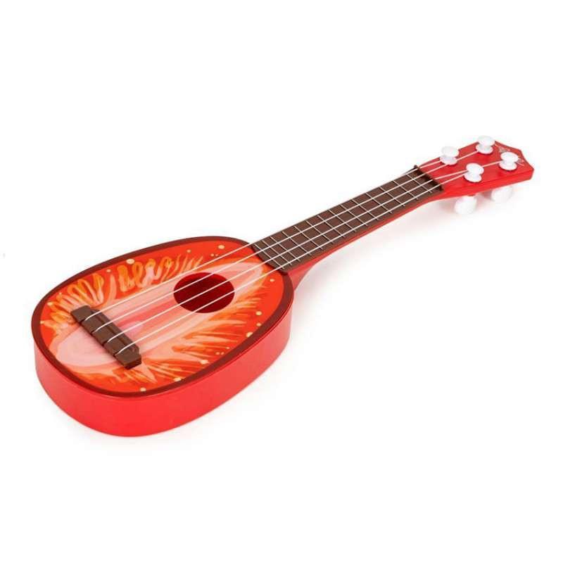 ukulele gitara za decu jagoda u šarenoj boji pogled sa strane