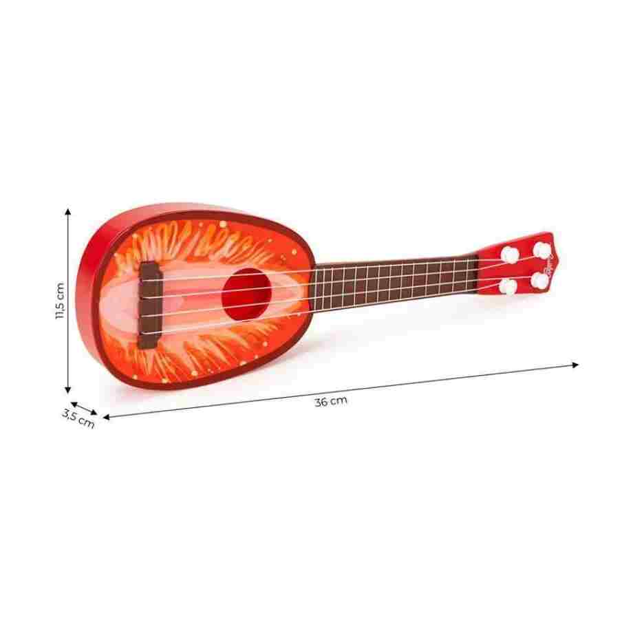 ukulele gitara za decu jagoda u šarenoj boji zadnja strana