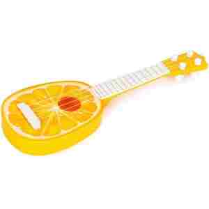 ukulele gitara za decu narandža muzički instrument pogled sa strane