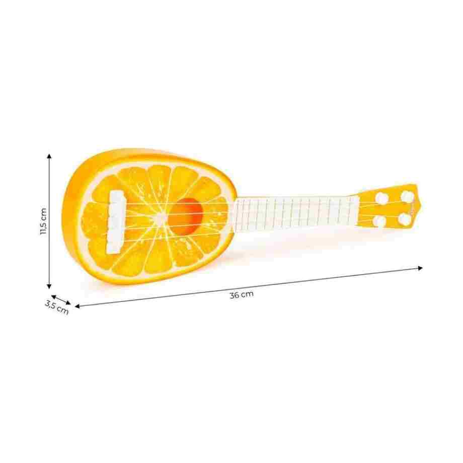 ukulele gitara za decu narandža muzički instrument zadnja strana