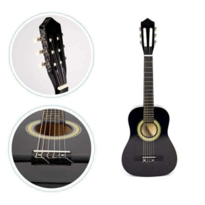 VELIKA DRVENA GITARA ZA DECU CRNA velika drvena gitara za decu crna od drveta bliži prikaz