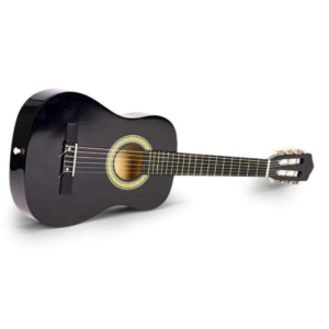VELIKA DRVENA GITARA ZA DECU CRNA velika drvena gitara za decu crna od drveta zadnja strana