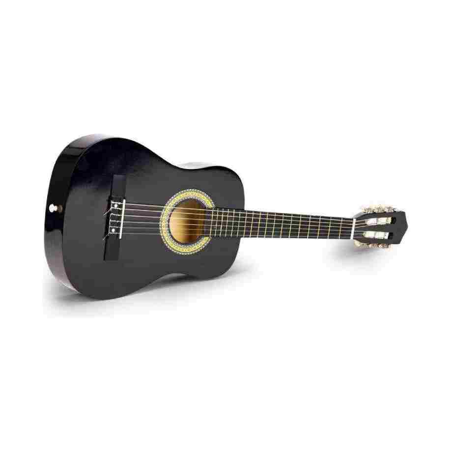 VELIKA DRVENA GITARA ZA DECU CRNA velika drvena gitara za decu crna od drveta zadnja strana