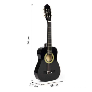 VELIKA DRVENA GITARA ZA DECU CRNA velika drvena gitara za decu crna od drveta tekstura materijala