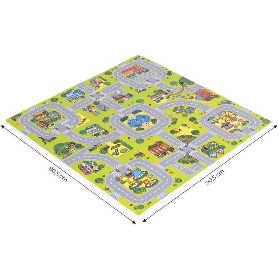 velika podloga za igru EVA FOAM City 90.5x90.5 cm pogled sa strane