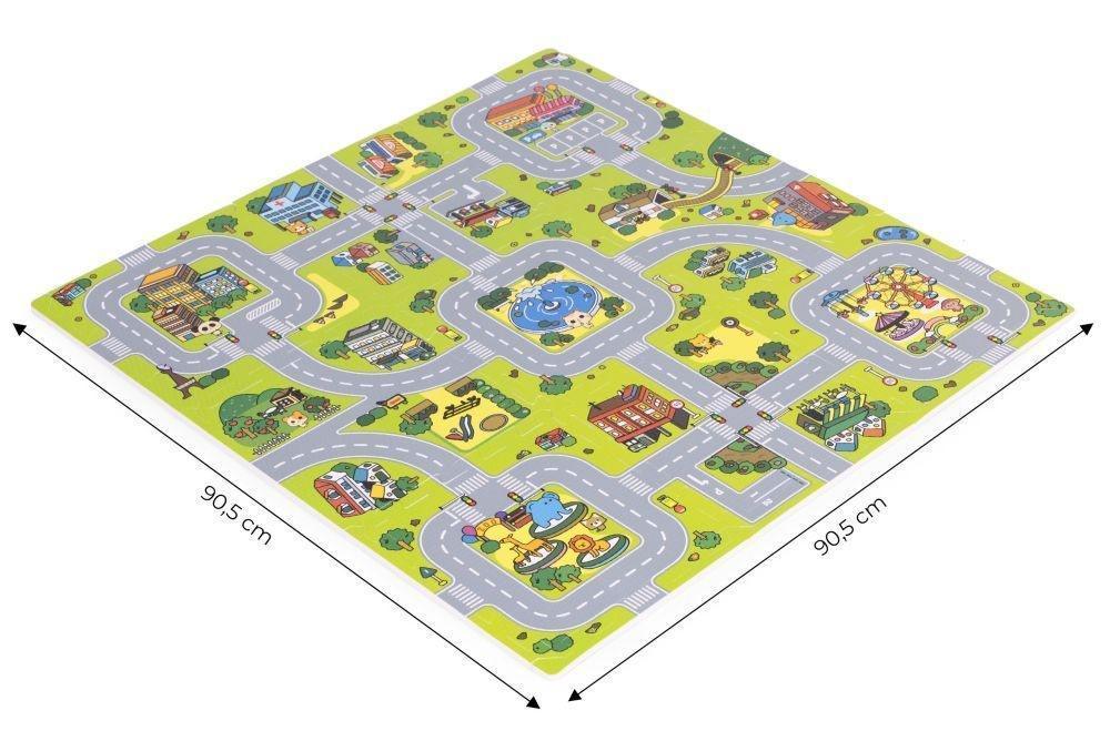 velika podloga za igru EVA FOAM City 90.5x90.5 cm pogled sa strane