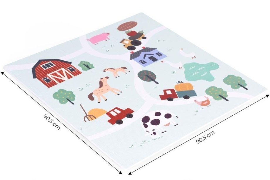 Velika podloga za igru EVA FOAM Farma 01 90.5x90.5 cm 21 deo ECOTOYS velika podloga za igru EVA FOAM Farma 01 motiv farme pogled sa strane