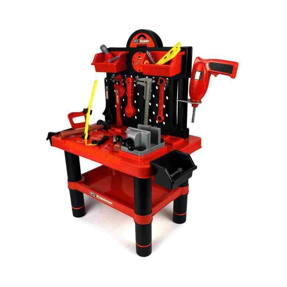 VELIKA RADIONICA SA ALATOM SA DECU SUPERIOR ECOTOYS velika radionica sa alatom za decu superior ecotoys pogled sa strane