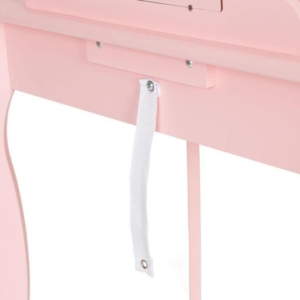 Veliki drveni sto za šminkanje za devojčice sa ogledalom, Pink, ECOTOYS veliki drveni sto za šminkanje za devojčice sa ogledalom roze zadnja strana