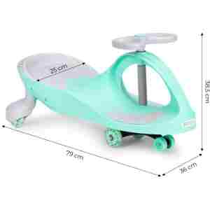 WIGGLE GURALICA ZA DECU LED TOČKOVI GREEN ECOTOYS wiggle guralica za decu sa led točkovima zelena boja detalj
