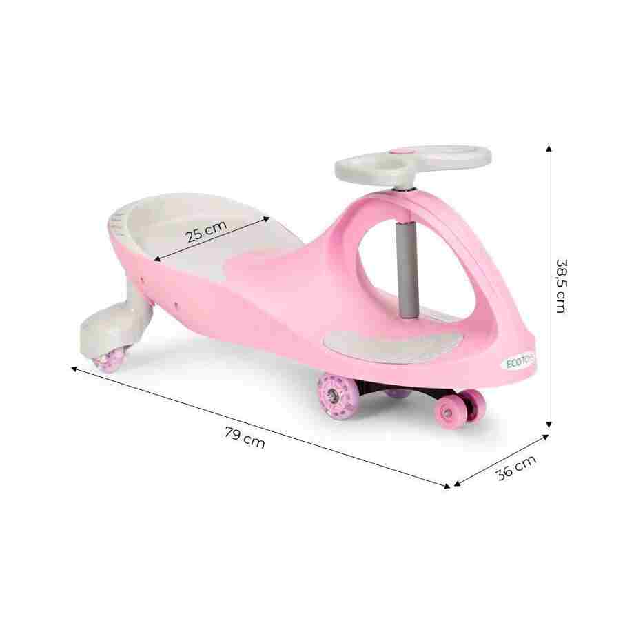 wiggle guralica za decu pink sa led točkovima bliži prikaz