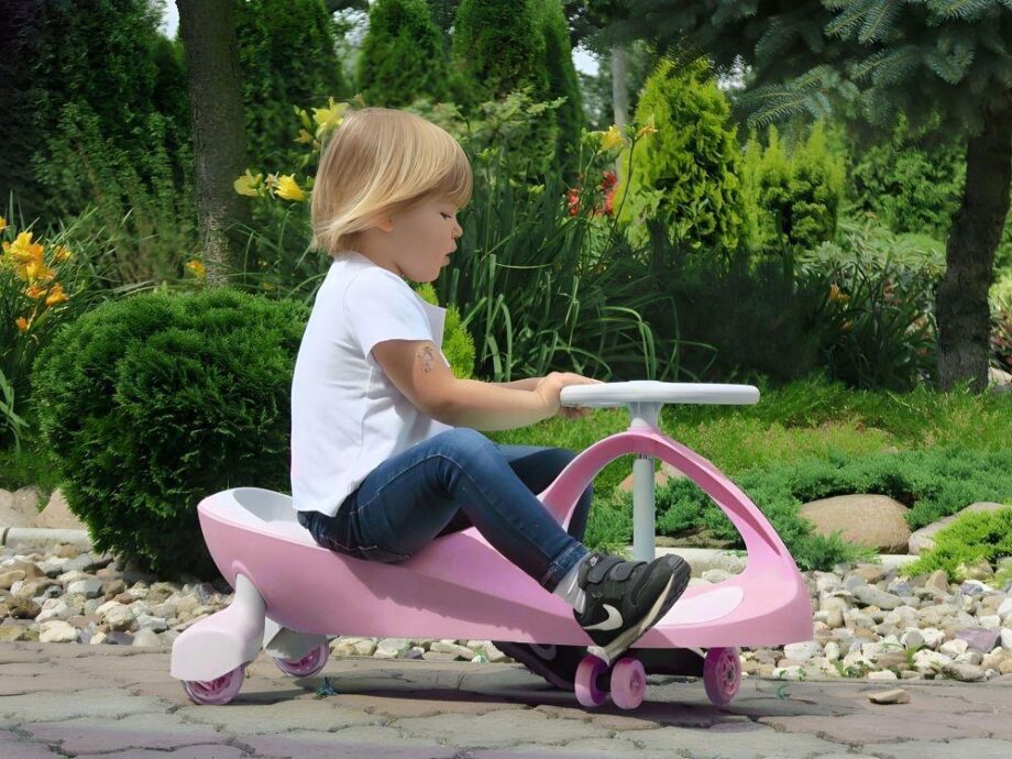 wiggle guralica za decu pink sa led točkovima pogled sa strane