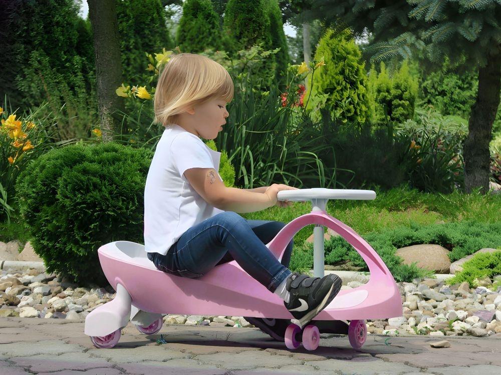 wiggle guralica za decu pink sa led točkovima pogled sa strane