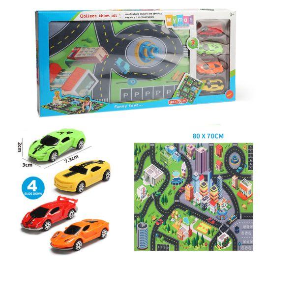 tepih auto staza sa autićima šarena boja