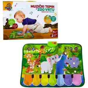 muzički tepih u zoo vrtu za bebe sa šarenim motivima