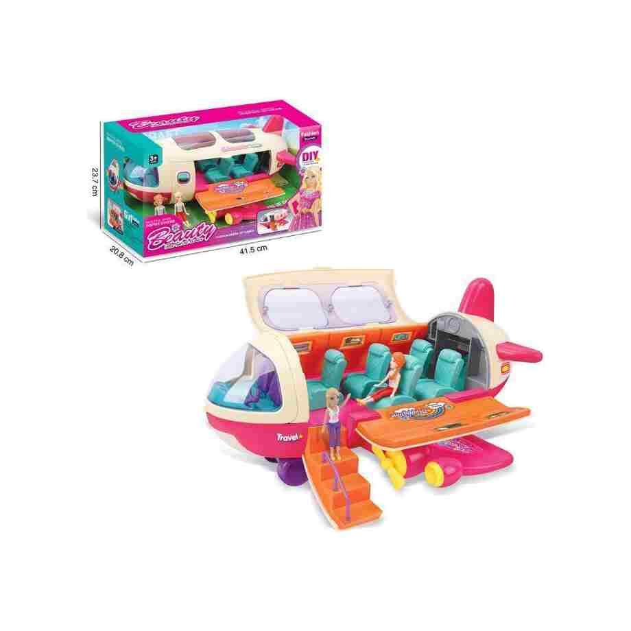 avion sa lutkama za devojčice u svetlim bojama