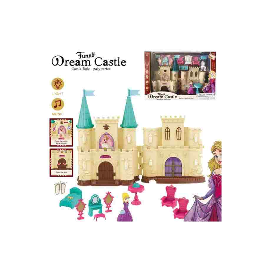 dvorac sa princezom i nameštajem od kvalitetne plastike