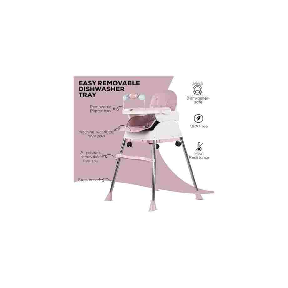 hranilica baby line roze model c006 za decu uzrasta 6 do 60 meseci pogled sa strane