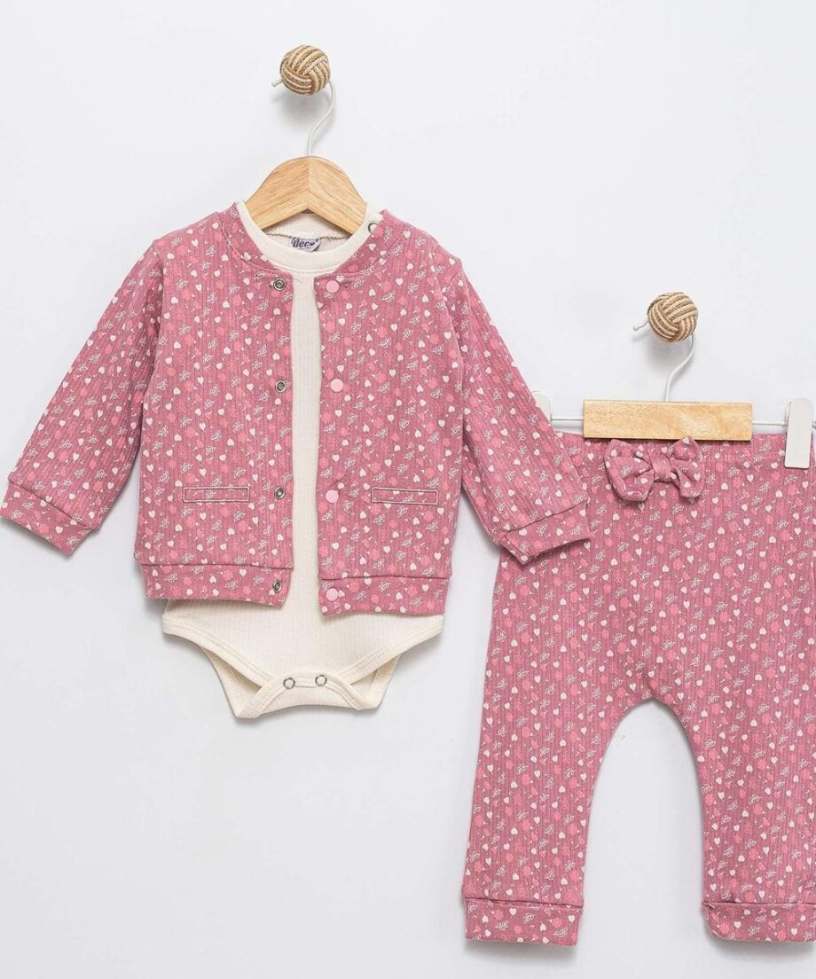 komplet bebe 3 dela za devojčice, udoban materijal