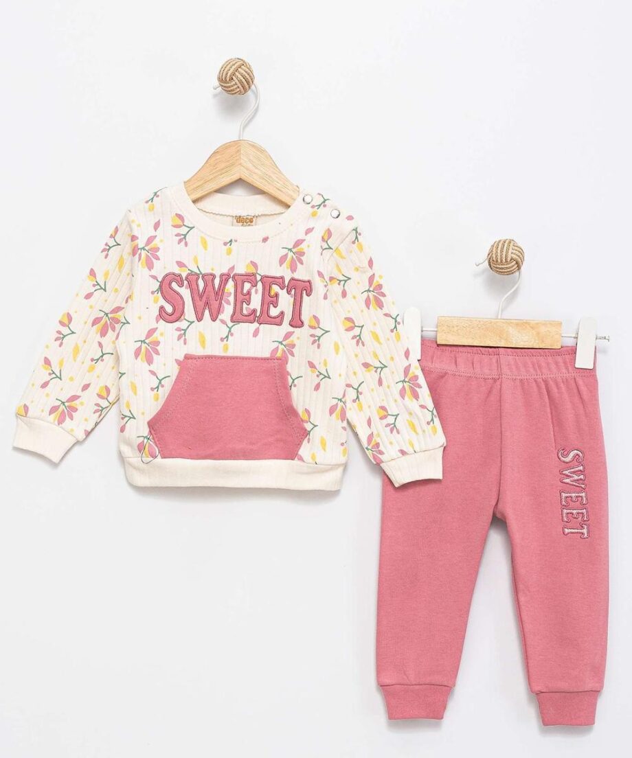 trenerka za devojčice sweet u nežnoj boji