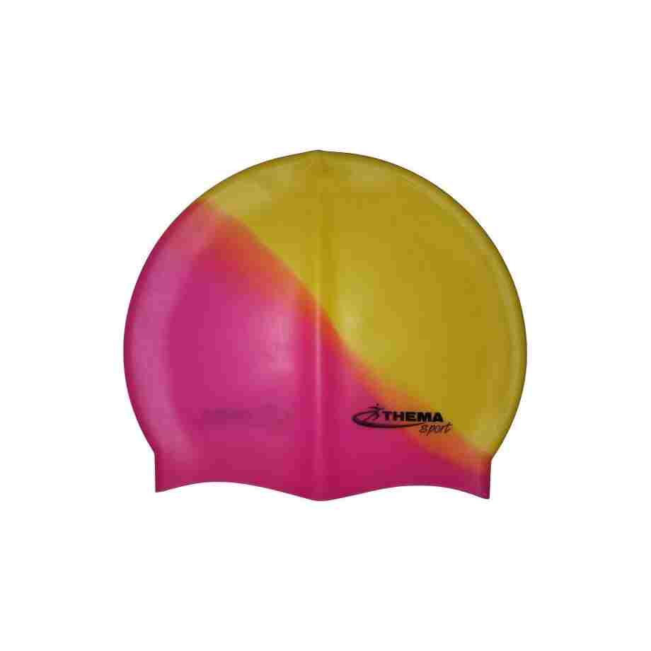 silikonska kapica za plivanje mc 3630 žuto pink boja