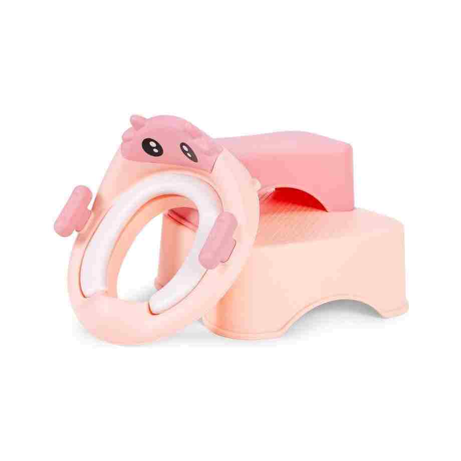 Adapter za WC šolju sa stepenicama i platformom za decu, roze, ECOTOYS