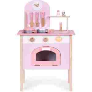 Dečija kuhinja pink sa 2 dodataka,rernom,slavinom i sudoperom ECOTOYS